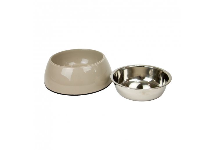Oatmeal Stainless Steel Non Slip Dog Bowl