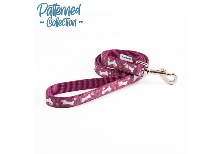 Purple Bones and Paws Dog Lead