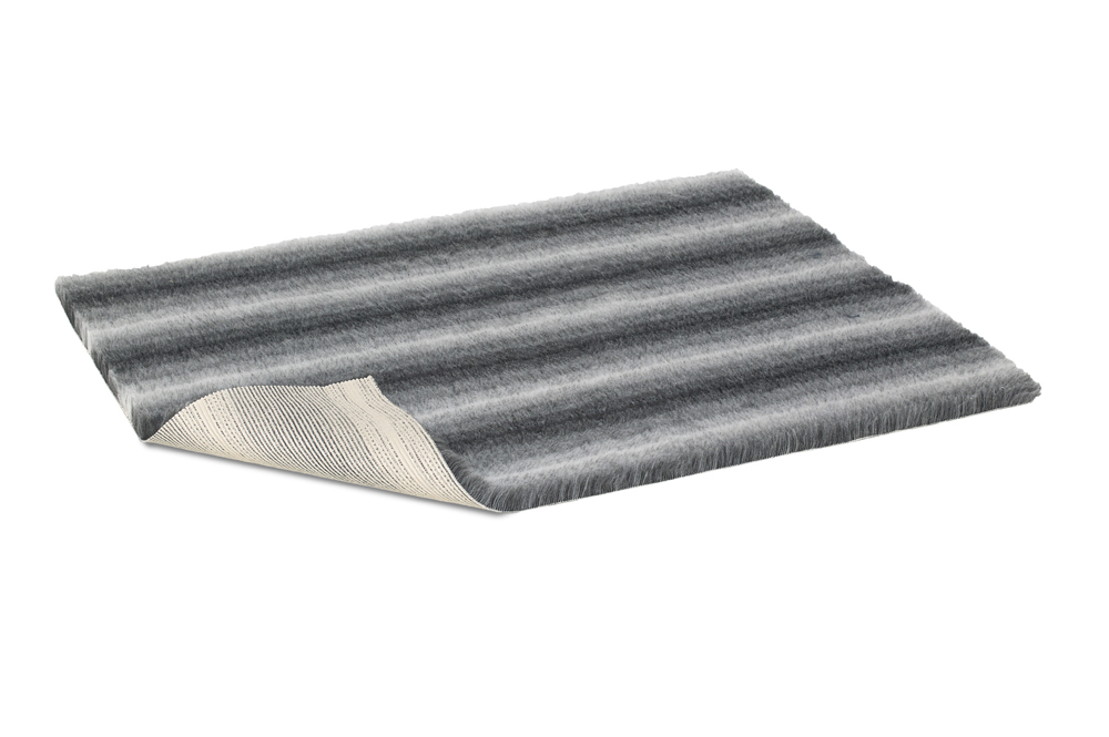Charcoal Wolf Stripe Non Slip Backing